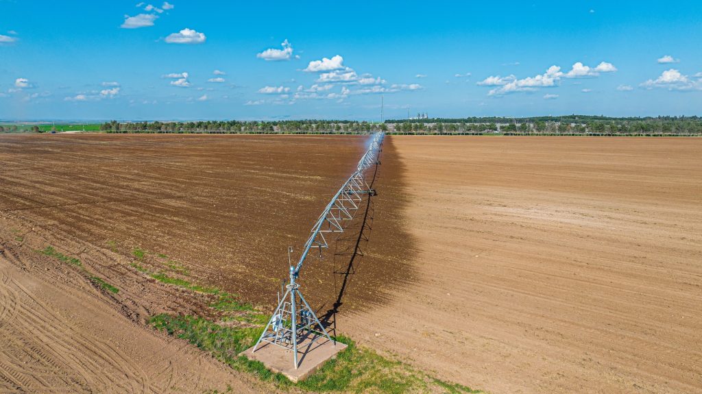 Pivot Irrigation System on Fertile Farmland Sanliurfa Turkey.
